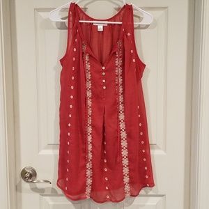 Motherhood maternity sheer tunic with lining, L